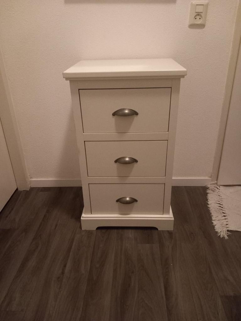 Wit ladekastje met 3 lades, Huis en Inrichting, Kasten | Ladekasten, Ophalen of Verzenden