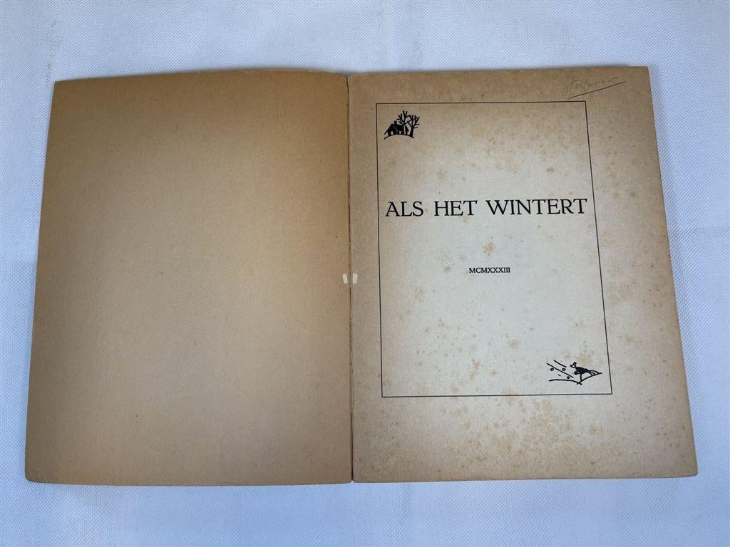 Als het Wintert [1933] — 45 Humoristische Teekeningen, Ophalen of Verzenden, Gelezen, Verhalen