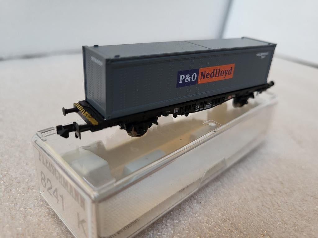 Fleischmann 8241 k N-spoor containerwagon P&O Nedlloyd, Hobby en Vrije tijd, Modeltreinen | N-Spoor, Gelijkstroom, Fleischmann