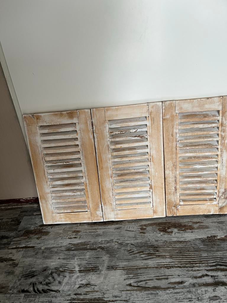 Raamdecoratie houten raamschermen, Ophalen, Gebruikt, Wit, 50 tot 100 cm