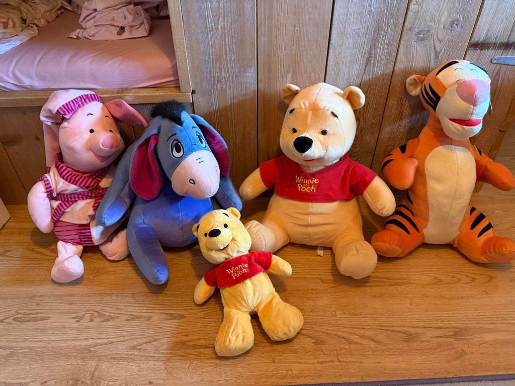Winnie de Poeh knuffels set van 4+1, Ophalen of Verzenden, Zo goed als nieuw, Overige typen