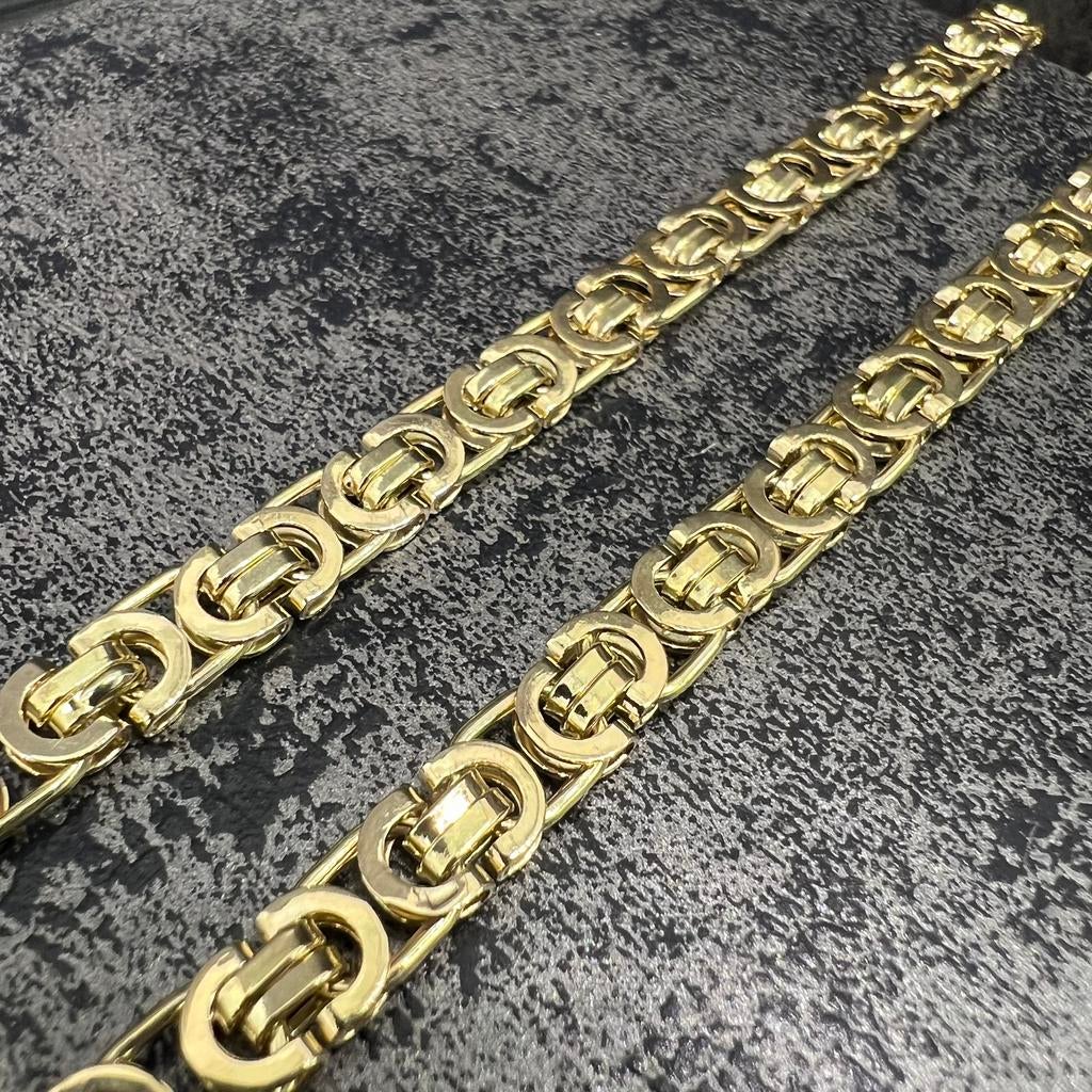 14k gouden ketting massief 41,5 gram platte koningsketting, Ophalen of Verzenden, Nieuw, Goud