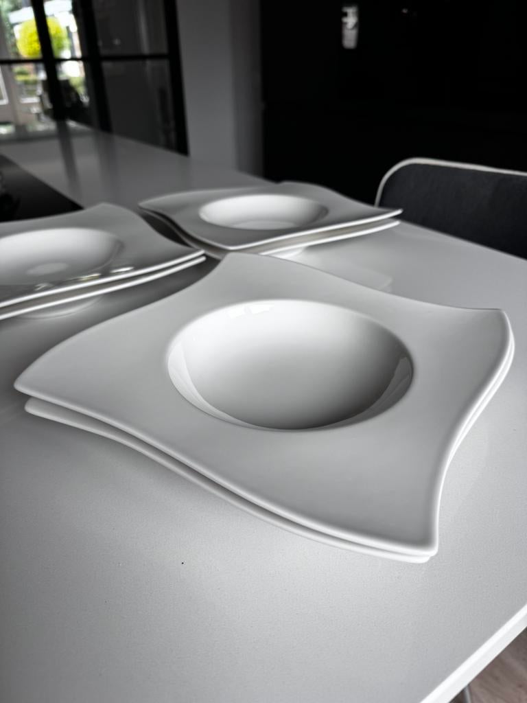 10x z.g.a.n. Villeroy & Boch New Wave Diep bord 24 cm, Ophalen of Verzenden, Zo goed als nieuw, Bord(en), Effen