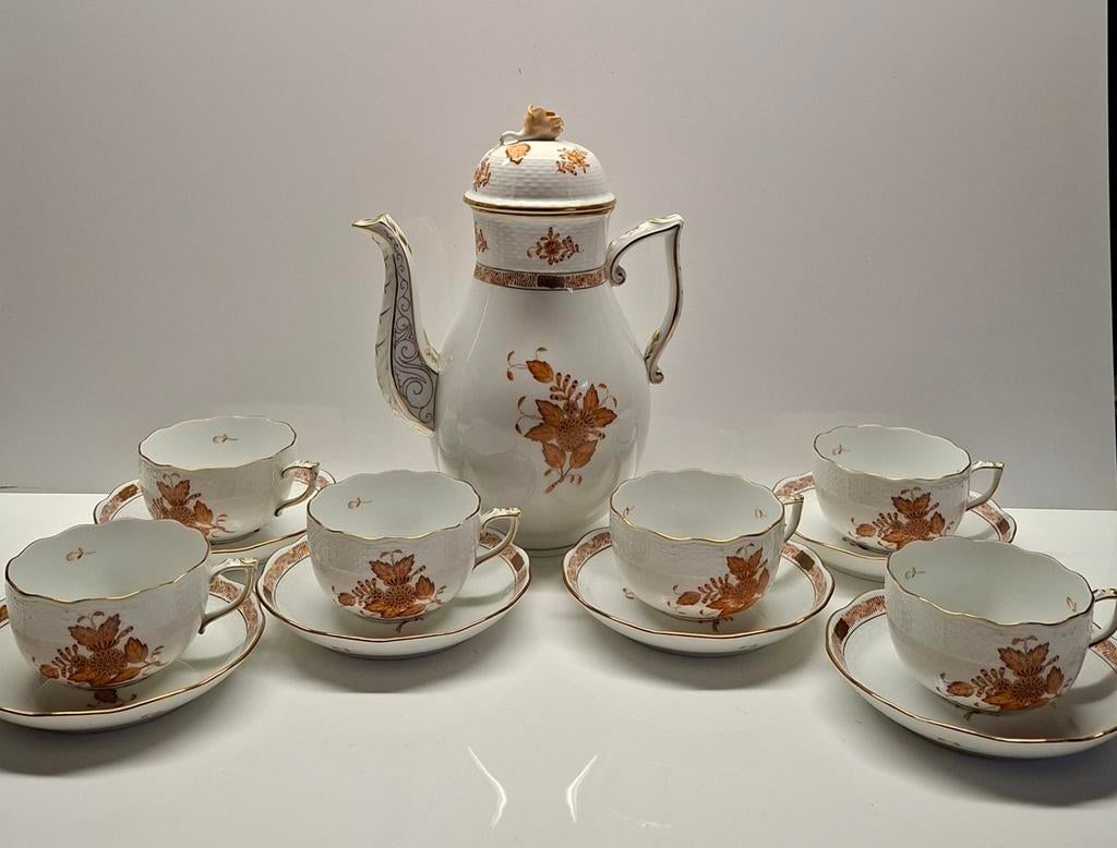 Herend Hongaars Porselein Koffieservies - Handgeschilderd, Ophalen of Verzenden