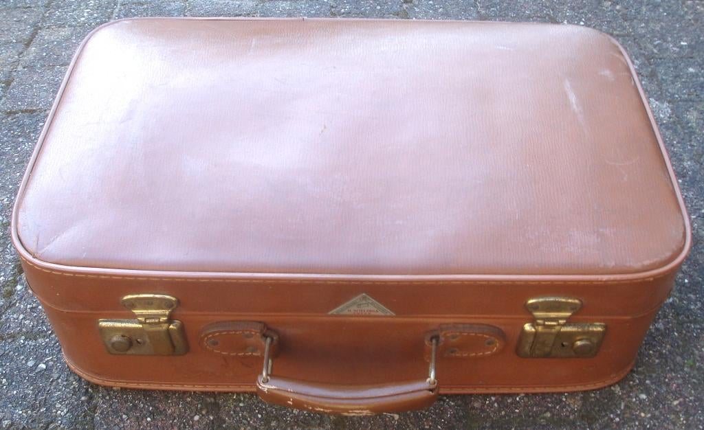 H. Wielinga Sneek Koffertje Echt Vulcanfiber ca 50 x 32 x 15, Gebruikt, Hard kunststof, Slot, Minder dan 50 cm