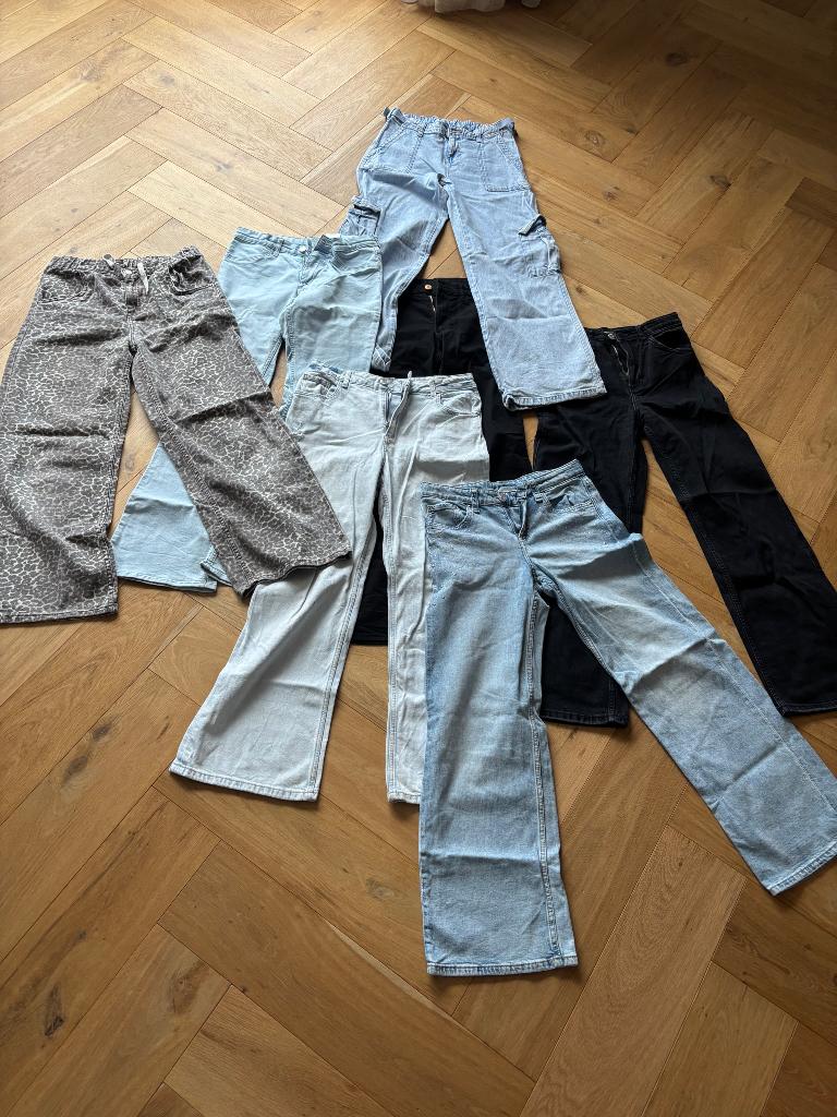 7 x jeans in maat 158/ 164, Kinderen en Baby's, Kinderkleding | Maat 164, Zo goed als nieuw, Meisje, Broek, Ophalen