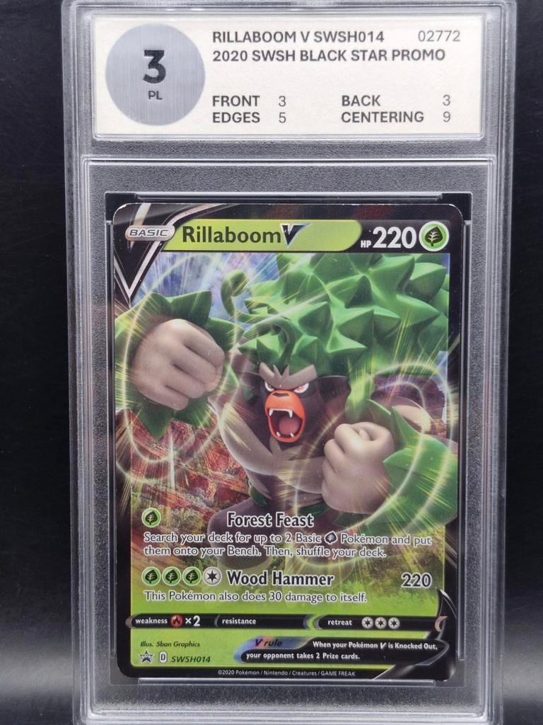 Rillaboom v black star Promo #swsh014 woetoe grading 3, Verzenden, Gebruikt, Losse kaart