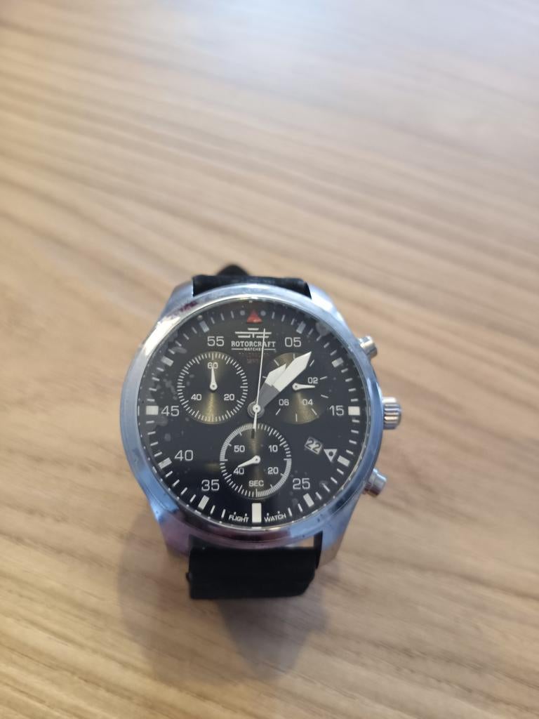 Rotorcraft RC1901 Silver Edition Taildragger Horloge - Nieuw, Overige merken, Leer, Staal, Polshorloge