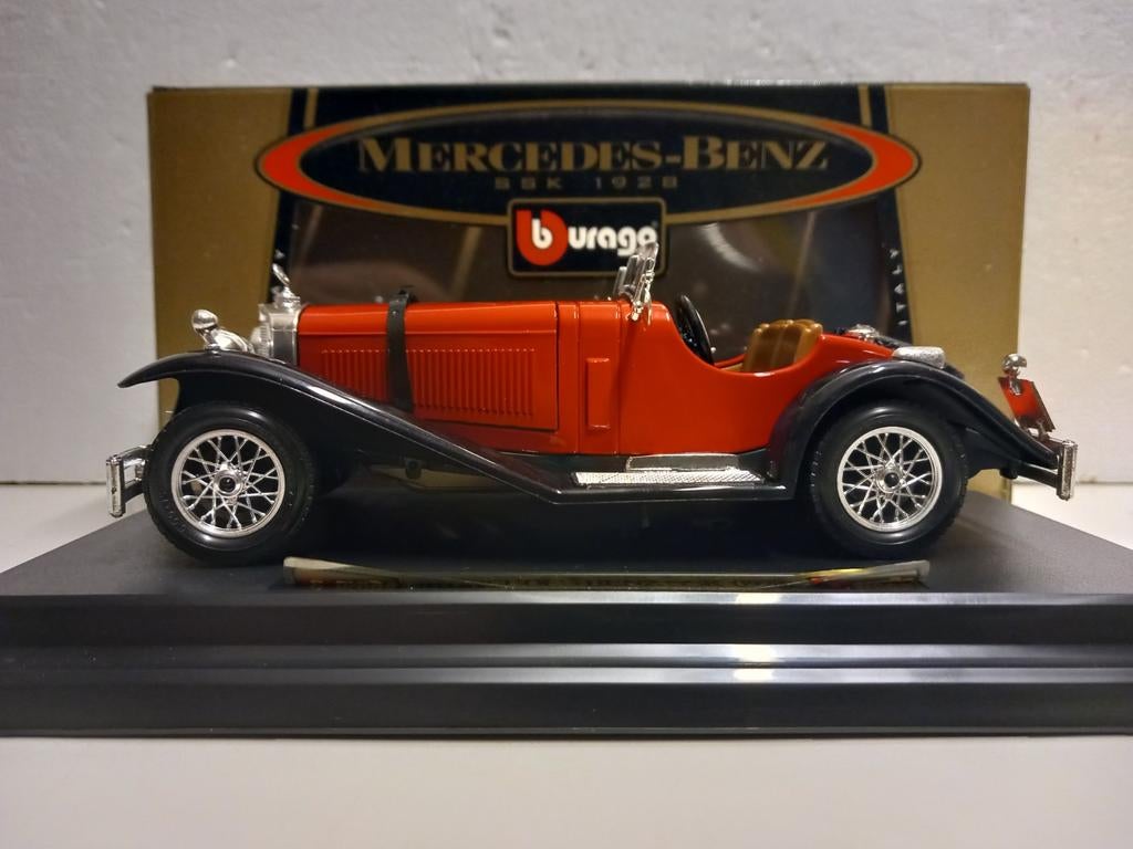 Bburago 1:24 Mercedes Benz SSK red 1928, Hobby en Vrije tijd, Ophalen of Verzenden, Zo goed als nieuw, Auto, Bburago