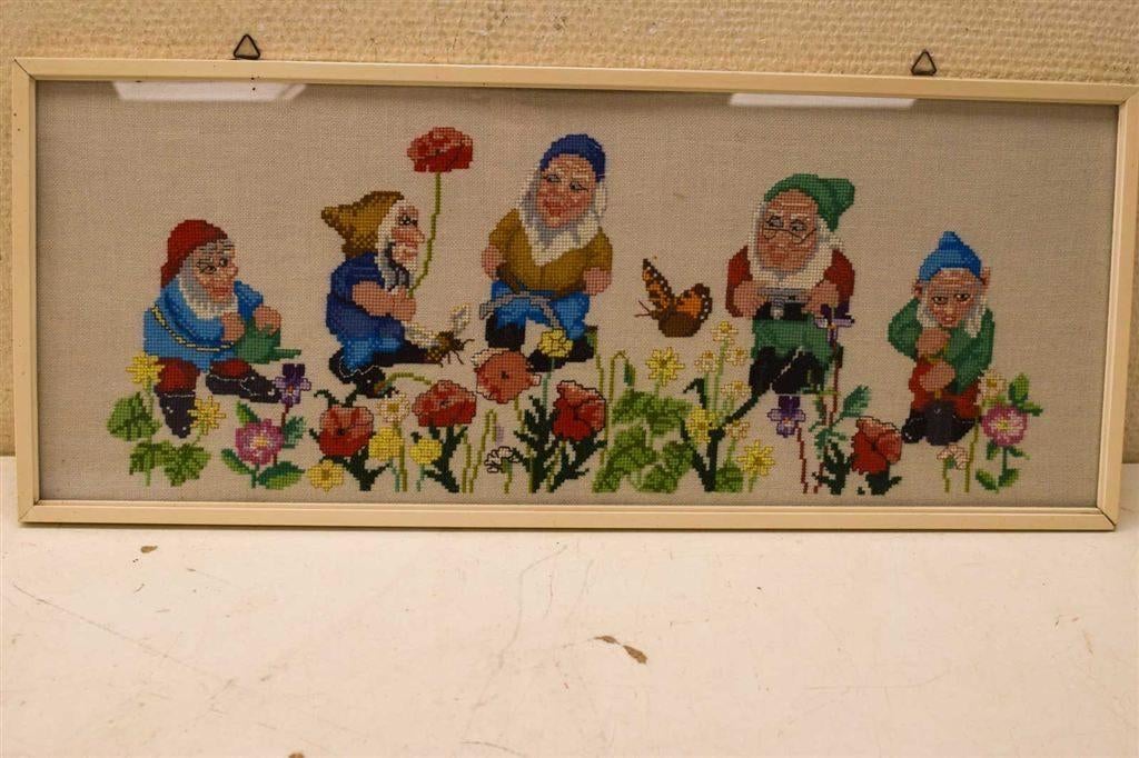 Geborduurde schilderij van tuinkabouters 49910, Ophalen of Verzenden, Voor 1920, Ongelopen, Utrecht