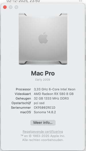 Mac Pro 2009, Ophalen, Gebruikt, HDD en SSD, 32 GB