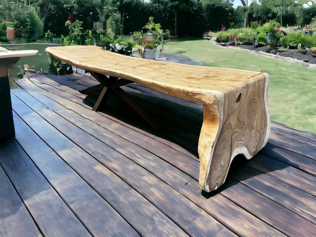 Outdoor boomstam eettafel 400cm massief suarhout, Ophalen of Verzenden, Vijf personen of meer, Rechthoekig, Nieuw