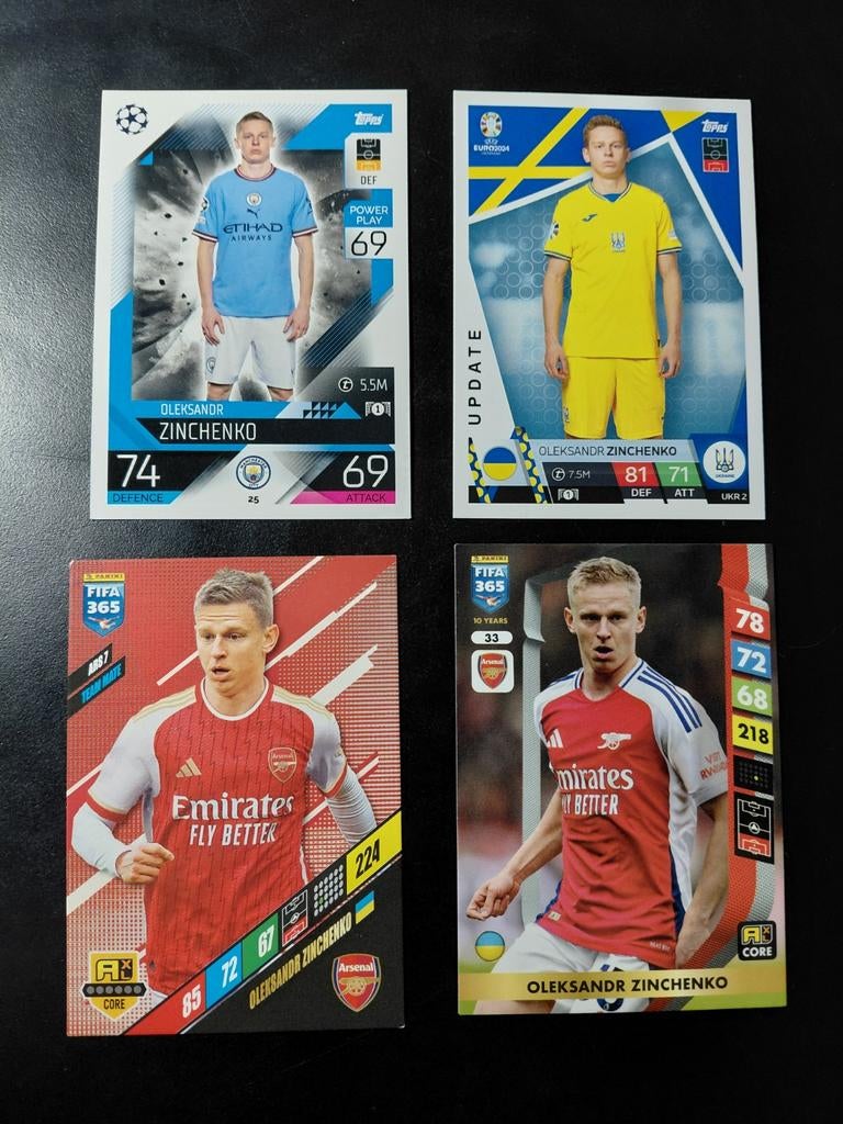 Oleksandr zinchenko 4x (afc ajax) topps/panini, Ophalen of Verzenden, Nieuw, Ajax, Poster, Plaatje of Sticker