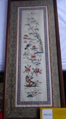 JAPANS * GEBORDUURD VOORSTELLING INGELIJST * Op Zijde *, Antiek en Kunst, Verzenden