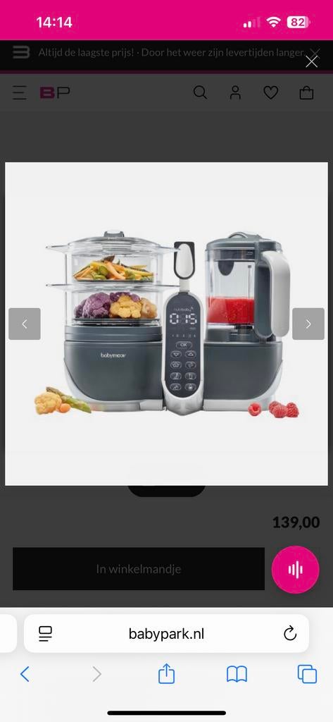 Babymoov Nutribaby hapjesmaker, Ophalen, Gebruikt, Flessen- of potjesverwarmer