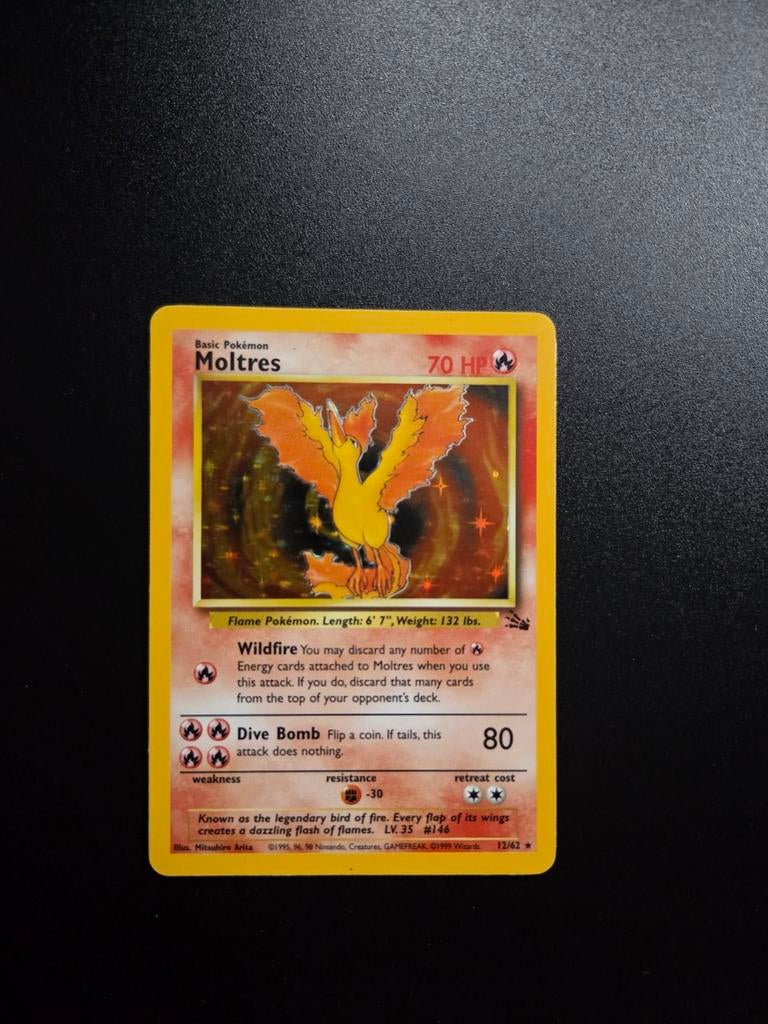 Moltres 12/62 Pokemon Fossil holo, Hobby en Vrije tijd, Verzamelkaartspellen | Pokémon, Ophalen of Verzenden, Zo goed als nieuw