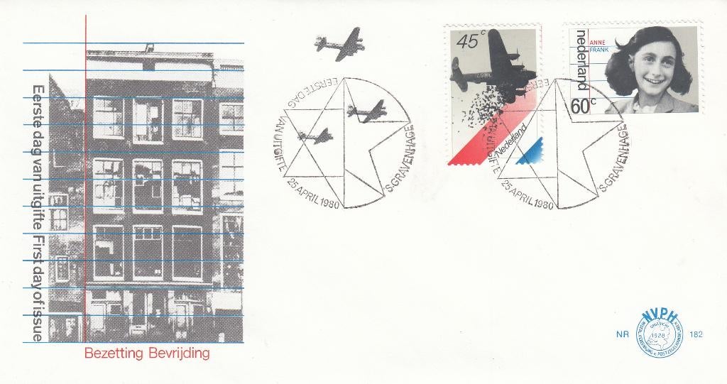 Eerstedagenvelop-1980- E182- Bezetting en Bevrijding, Verzenden, Onbeschreven, Nederland