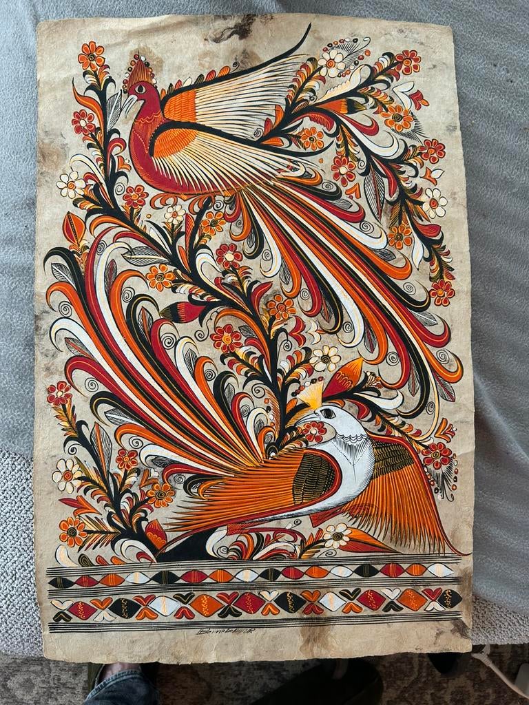 Bernabé Díaz Rodríguez - Amate-schilderkunst, Ophalen of Verzenden