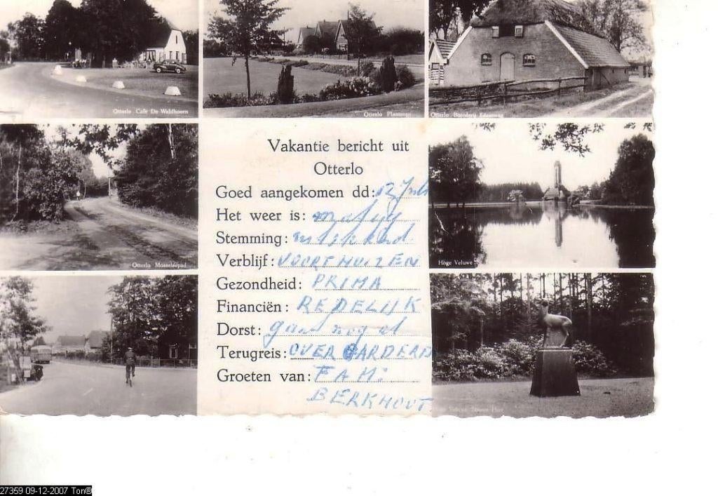 Ansichtkaart	Otterlo	De Waldhoorn CR	7-luik, Verzenden, 1940 tot 1960, Gelopen, Gelderland