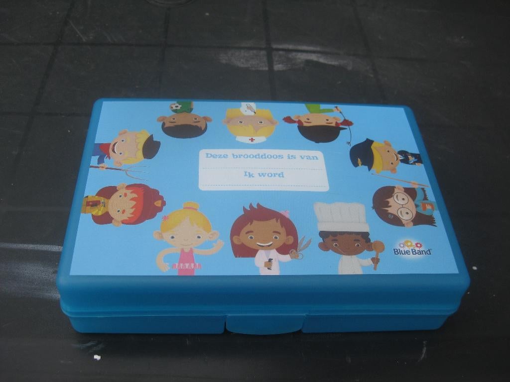 kinderbroodtrommel bleu band, Overige materialen, Overige typen, Ophalen of Verzenden, Zo goed als nieuw