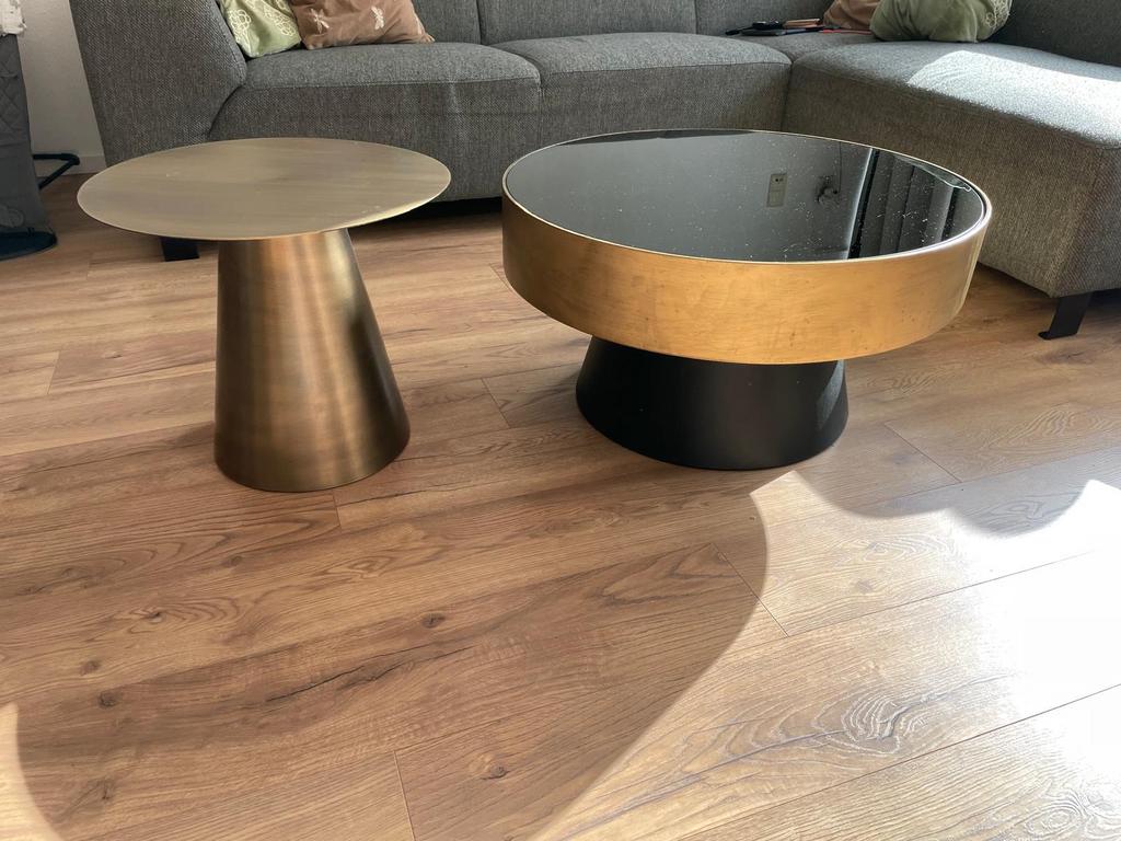 Stijlvolle salontafel set - ook los te koop, Huis en Inrichting, Tafels | Bijzettafels, Ophalen, Minder dan 45 cm, Metaal of Aluminium