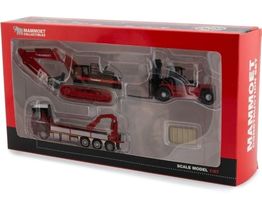 CONSTRUCTION SET; HEFTRUCK-GRAAFMACHINE-VRACHTWAGEN MAMMOET, Hobby en Vrije tijd, Modelauto's | 1:87, Overige merken, ., Nieuw