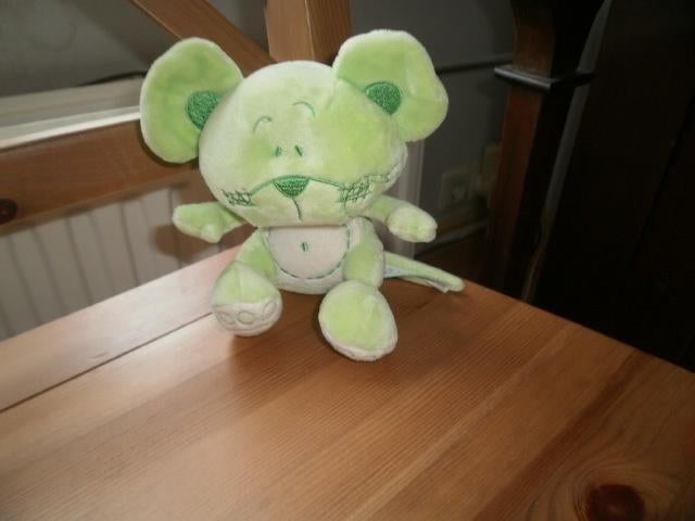 Tiamo muis Maus Mandy groen velours 16 cm met, Ophalen of Verzenden, Nieuw, Overige typen