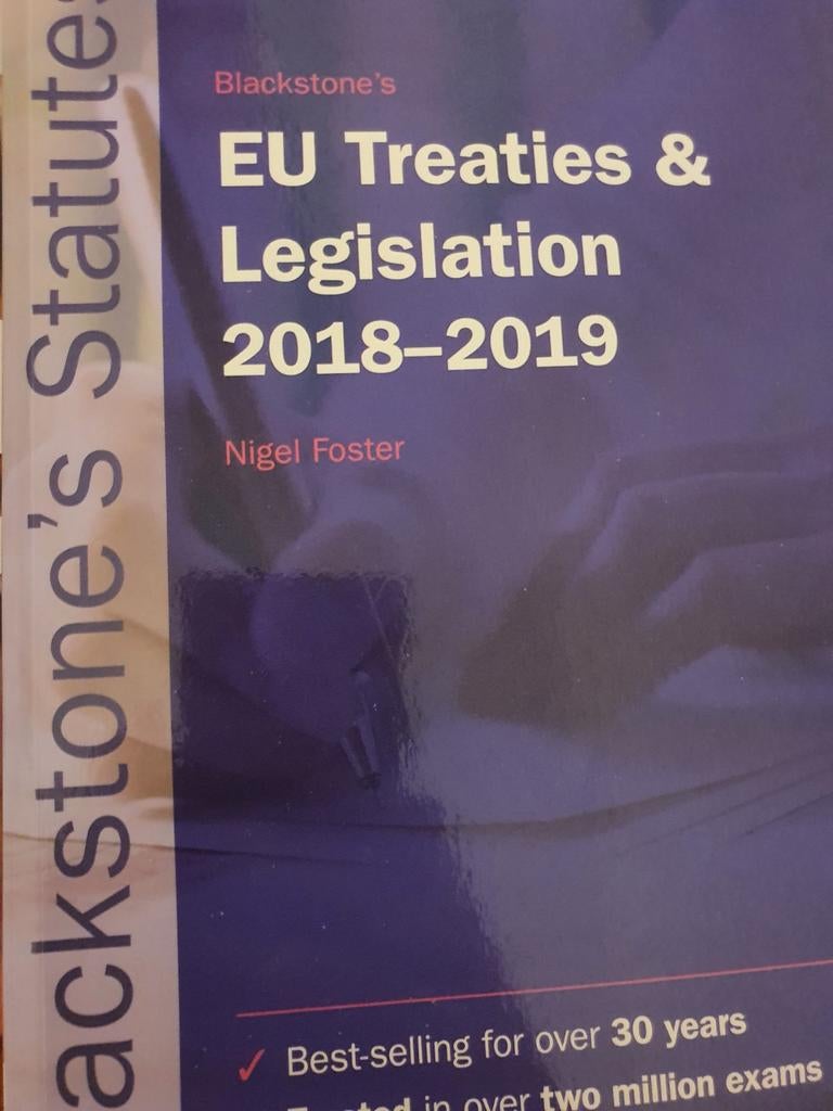 EU Treaties & Legislation 2018-2019, Boeken, Studieboeken en Cursussen, Ophalen of Verzenden