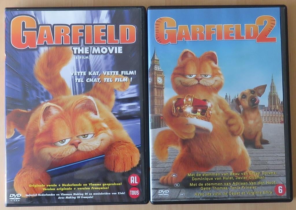 DVD Garfield The Movie 1 (2004) & Garfield 2 (2006), Ophalen, Gebruikt, Amerikaans, Overige typen