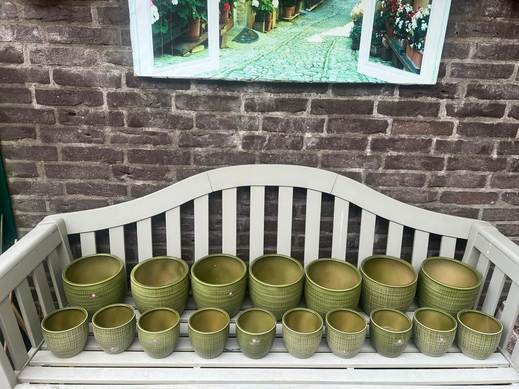 17 Mooie Scheurich West Germany potten allemaal  voor  25 €, Ophalen of Verzenden, Gebruikt, Minder dan 50 mm, Overige typen