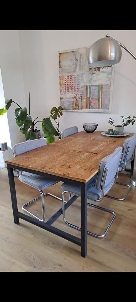 Stoere unieke eettafel van chinese deuren, Huis en Inrichting, Tafels | Eettafels, Ophalen, 50 tot 100 cm, Rechthoekig, Metaal