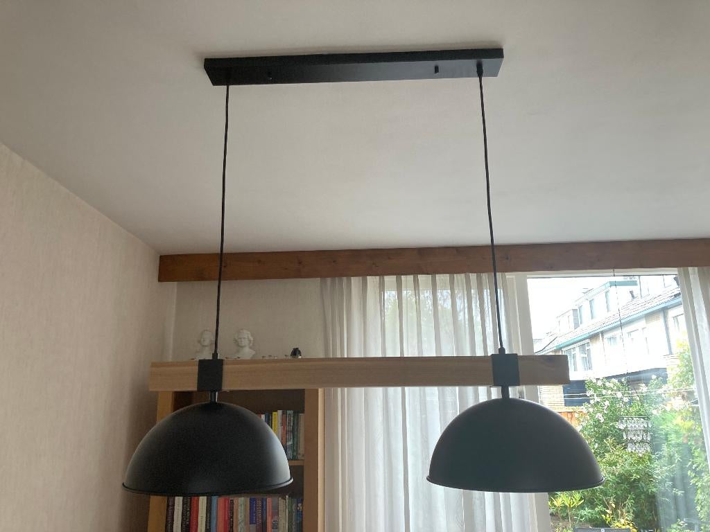Plafondlamp, Huis en Inrichting, Lampen | Hanglampen, Ophalen, Zo goed als nieuw, Hout, 75 cm of meer