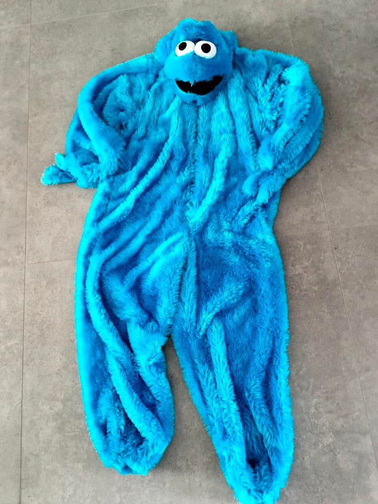 Koekiemonster Onesie Pak - Carnaval maat s, Ophalen of Verzenden, Zo goed als nieuw, Jongen of Meisje