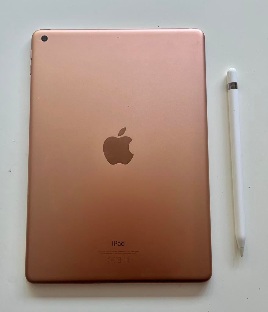 iPad 9.7 inch 2018 (6th gen) met Apple Pencil 1, Computers en Software, Apple iPads, 10 inch, Rose Goud, Gebruikt, Apple iPad