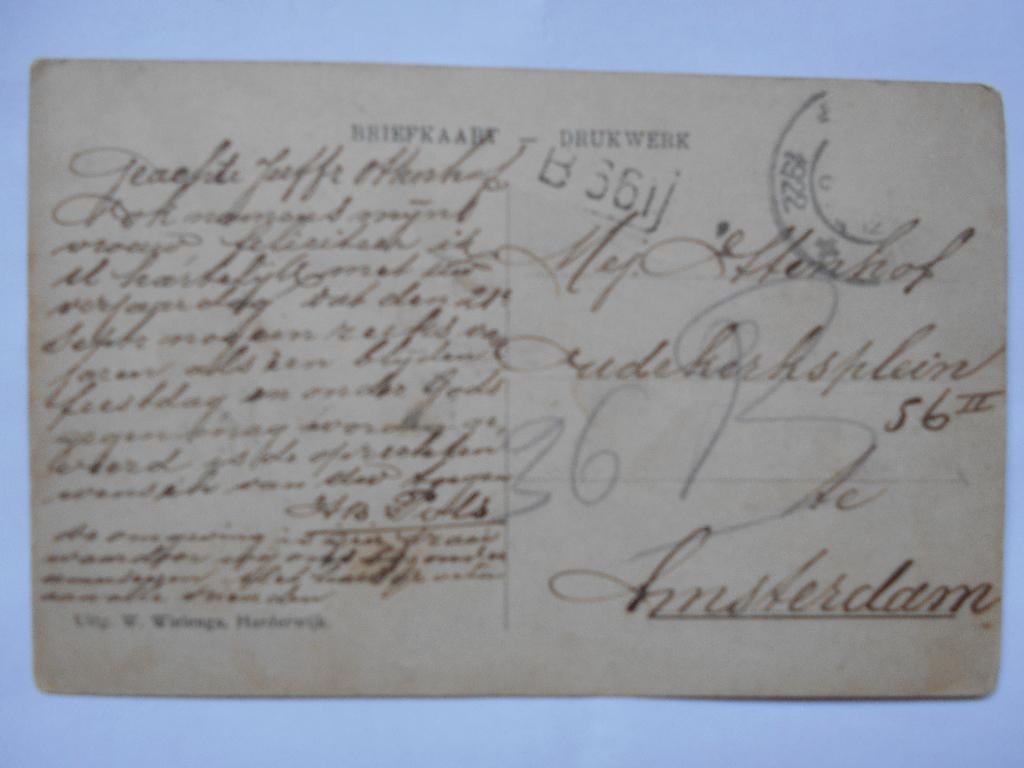 Amsterdam van Harderwijk naar Amsterdam met het Beurtschip, Verzenden, 1920 tot 1940, Gelopen, Noord-Holland