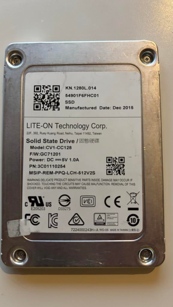 2x Lite-on CV1-CC128 SSD - 100% Goed, Gebruikt, Ophalen of Verzenden, Desktop, LiteOn