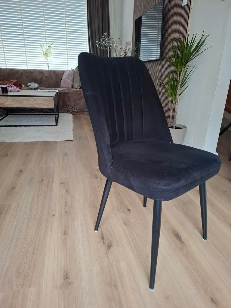 Zwarte eettafelstoelen, Gebruikt, Zwart, Ophalen of Verzenden, Modern