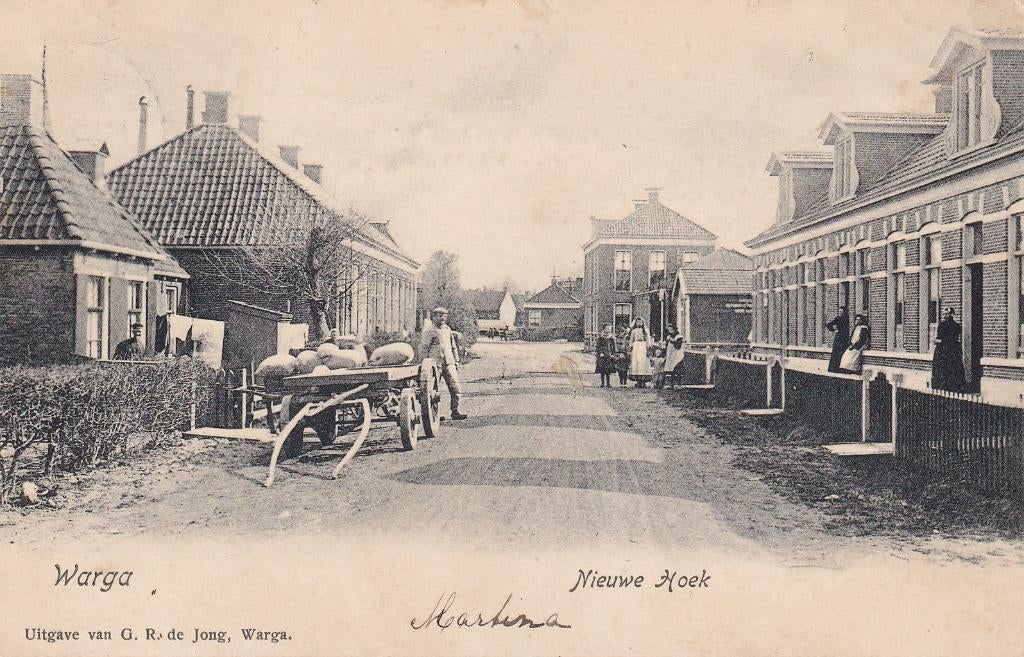 Warga, Friesland., Verzamelen, Ansichtkaarten | Nederland, Verzenden, Voor 1920, Gelopen, Friesland