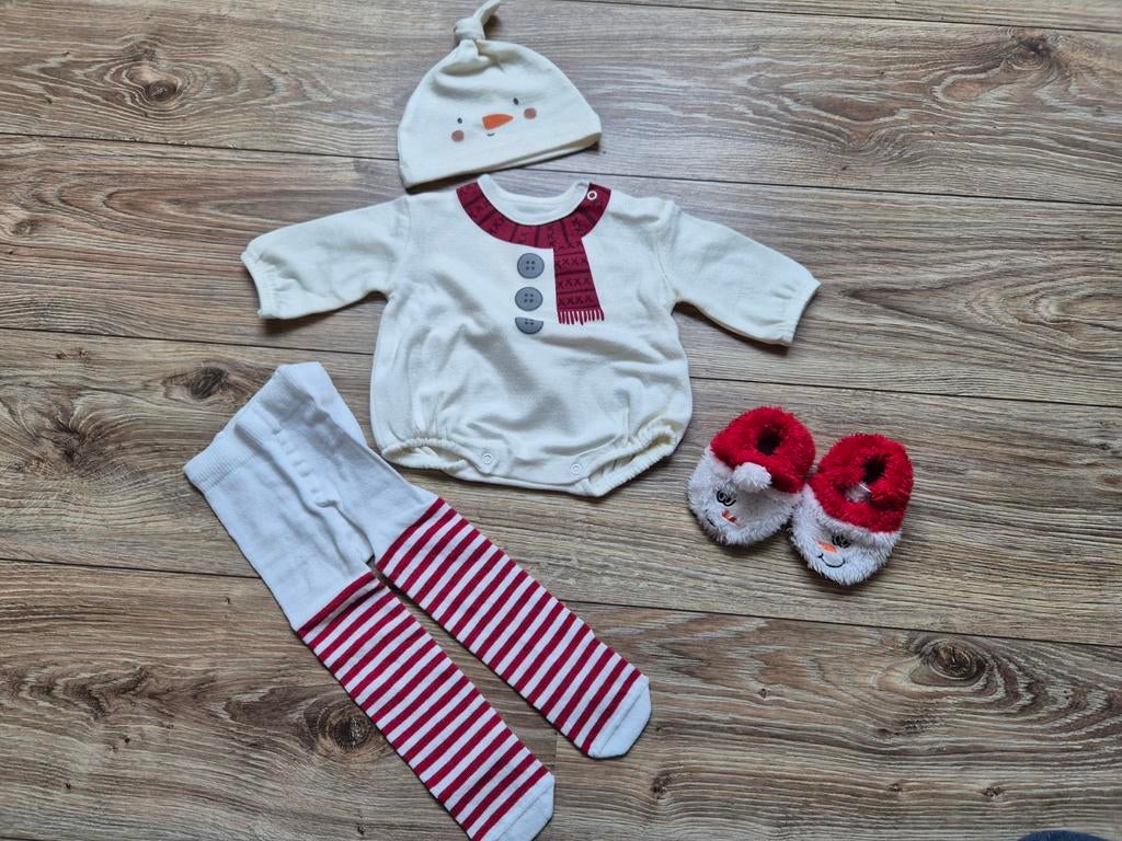 Sneeuwpop kerst pakje maatje 56, Jongetje of Meisje, Nieuw, Ophalen of Verzenden, Pakje