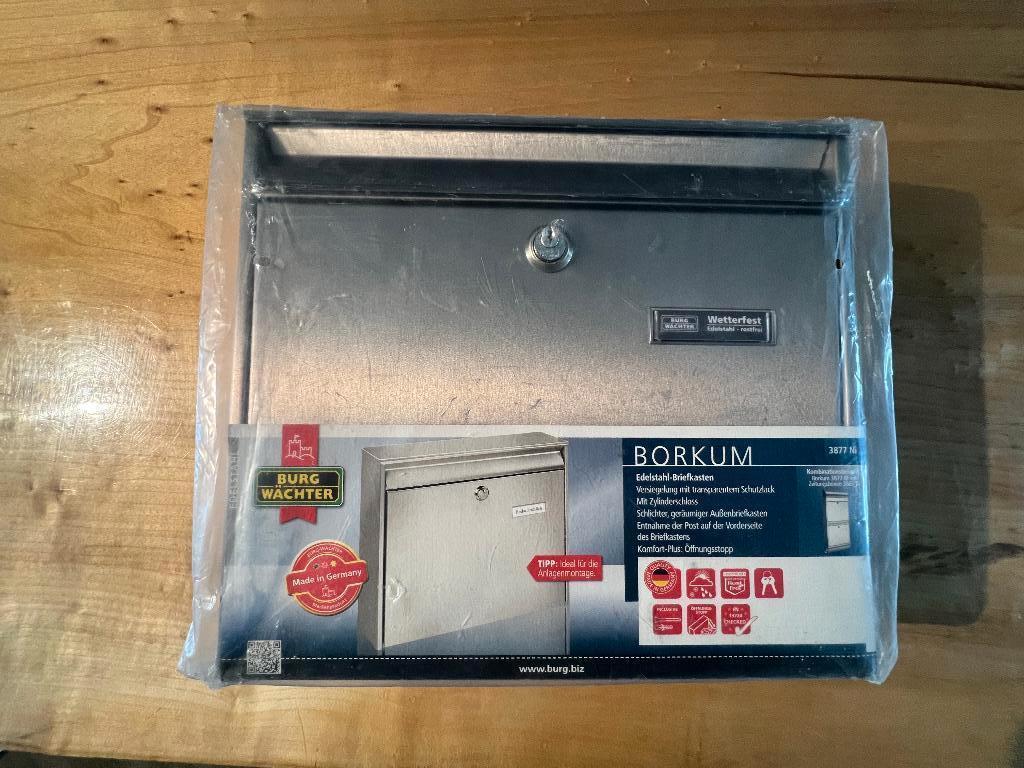 Brievenbus: Burg Wächter - Borkum 3877, Ophalen of Verzenden, Nieuw, Rvs, Wandbrievenbus