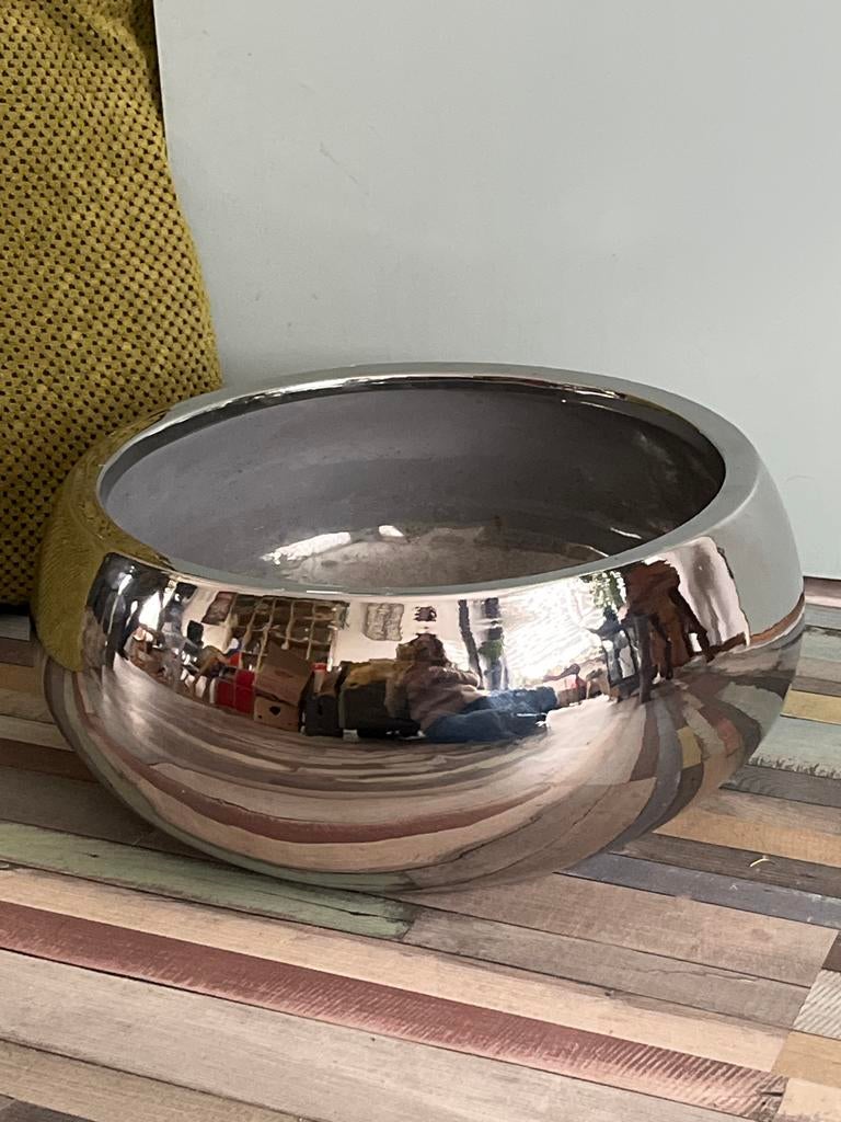 Stijlvolle plantenschaal, Erik Castel design stijl, Gebruikt, 40 cm of meer, Rond, Binnen