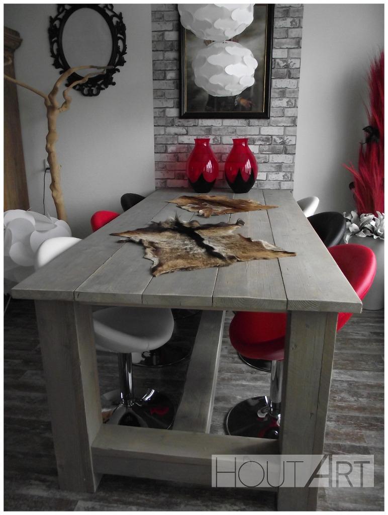 Kloostertafel / eettafel van steigerhout, Ophalen of Verzenden, Nieuw, Rechthoekig, Hout