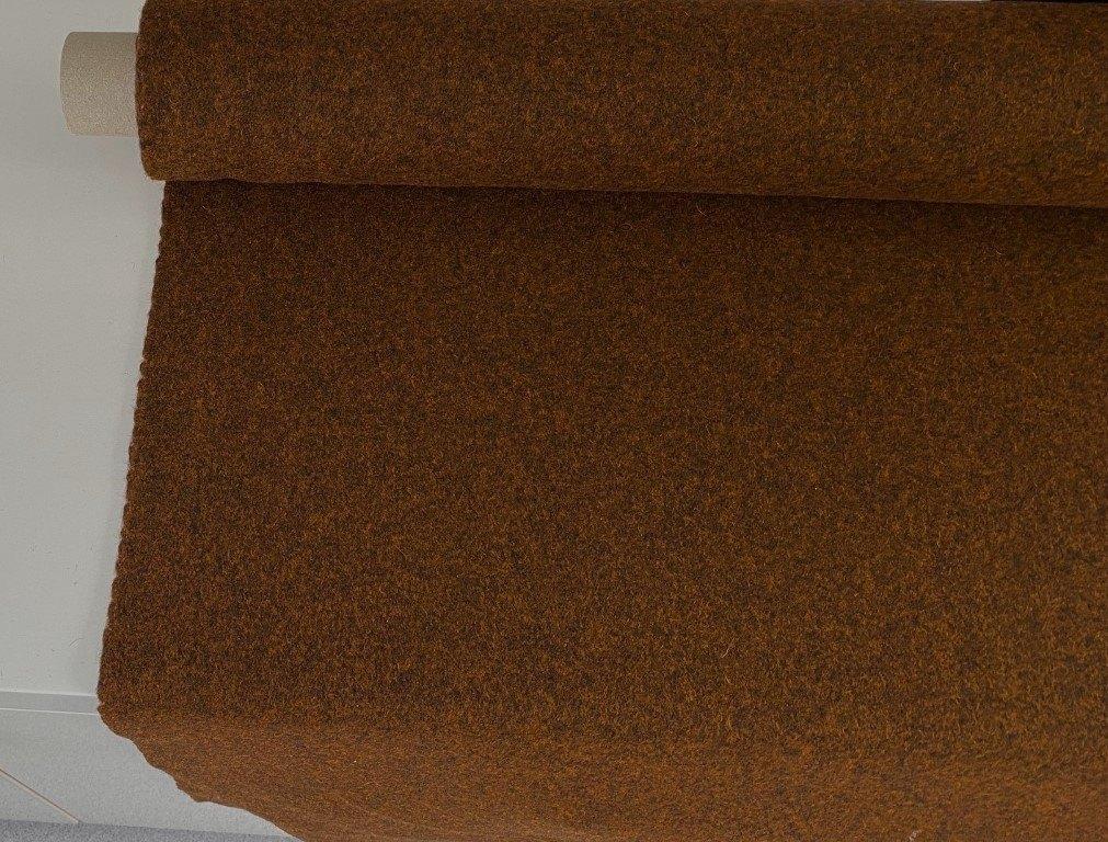 Kvadrat Divina Melange 3 oranjebruin; restant meubelstof, Wol, Bruin, 120 cm of meer, Nieuw