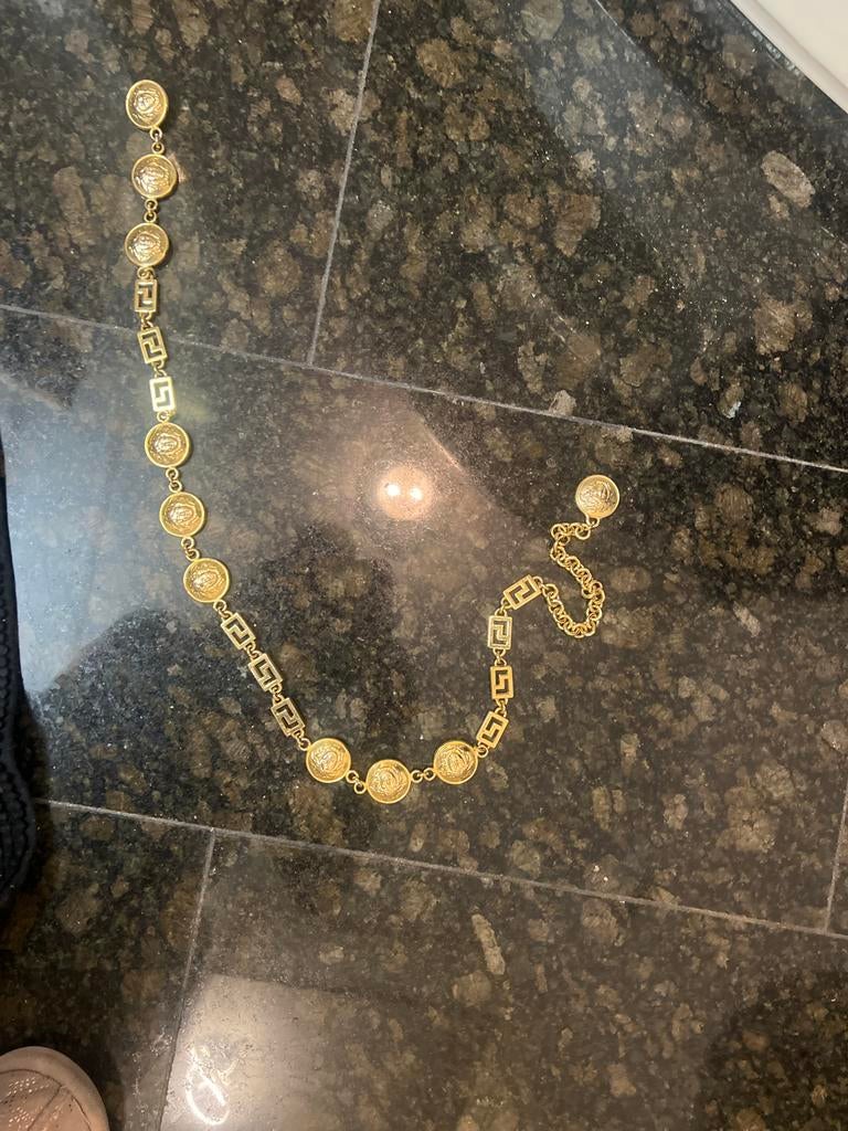 Gouden ketting riem met Versace- is supermooi 90 /95 cm, Ophalen of Verzenden, Nieuw, Overige kleuren, 80 tot 90 cm