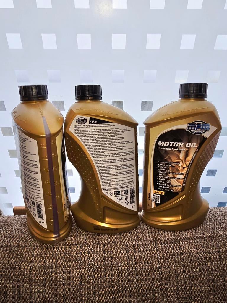 MPM 5W-40 Motorolie - 3x1 Liter - Nieuw & Geseald, Ophalen of Verzenden, Nieuw, Universele onderdelen