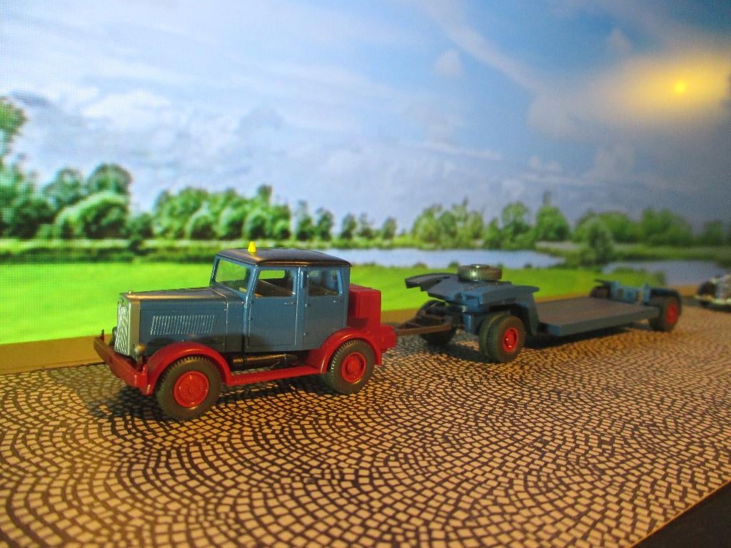 1936-1951 Hanomag SS 100 / ST 100 dieplader - Wiking, Ophalen of Verzenden, Zo goed als nieuw, Bus of Vrachtwagen, Wiking