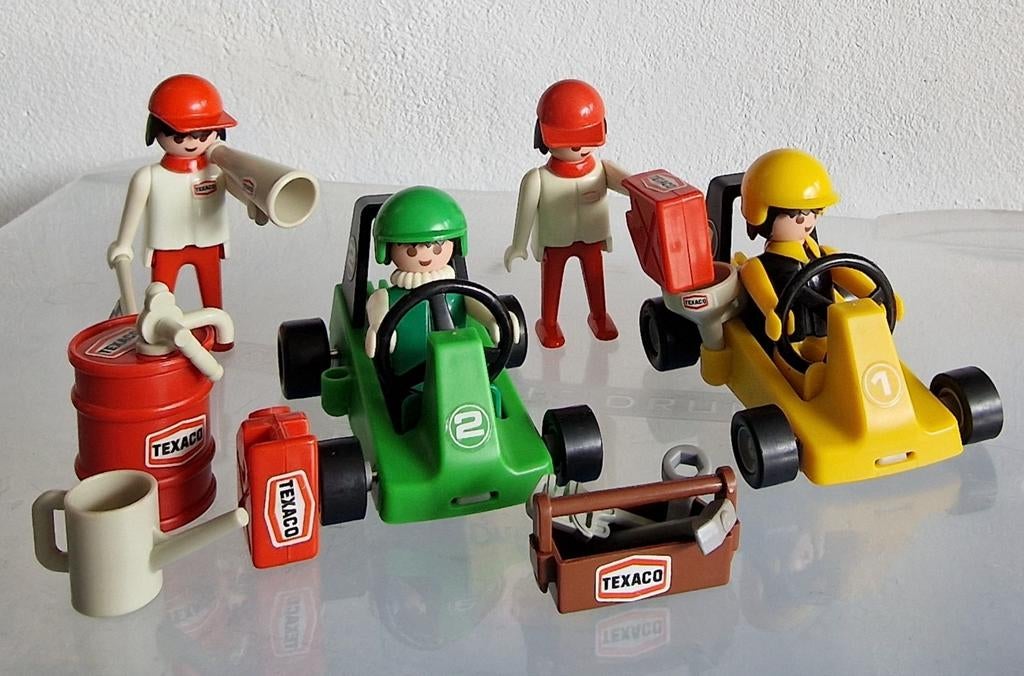 Playmobil 2 Sets Vintage Texaco met 2 race auto's, Ophalen of Verzenden