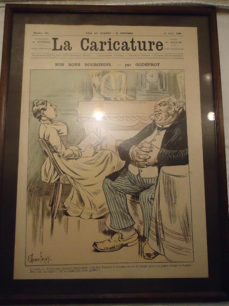 Antiek voorpagina** La Caricature **omslagprint uit1898 !!, Ophalen of Verzenden