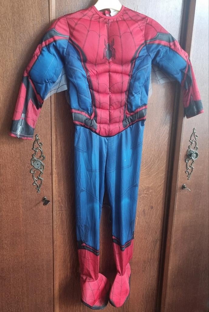 Gewatteerd Spiderman pak kindermaat L (134-146), Kinderen en Baby's, Carnavalskleding en Verkleedspullen, Ophalen of Verzenden