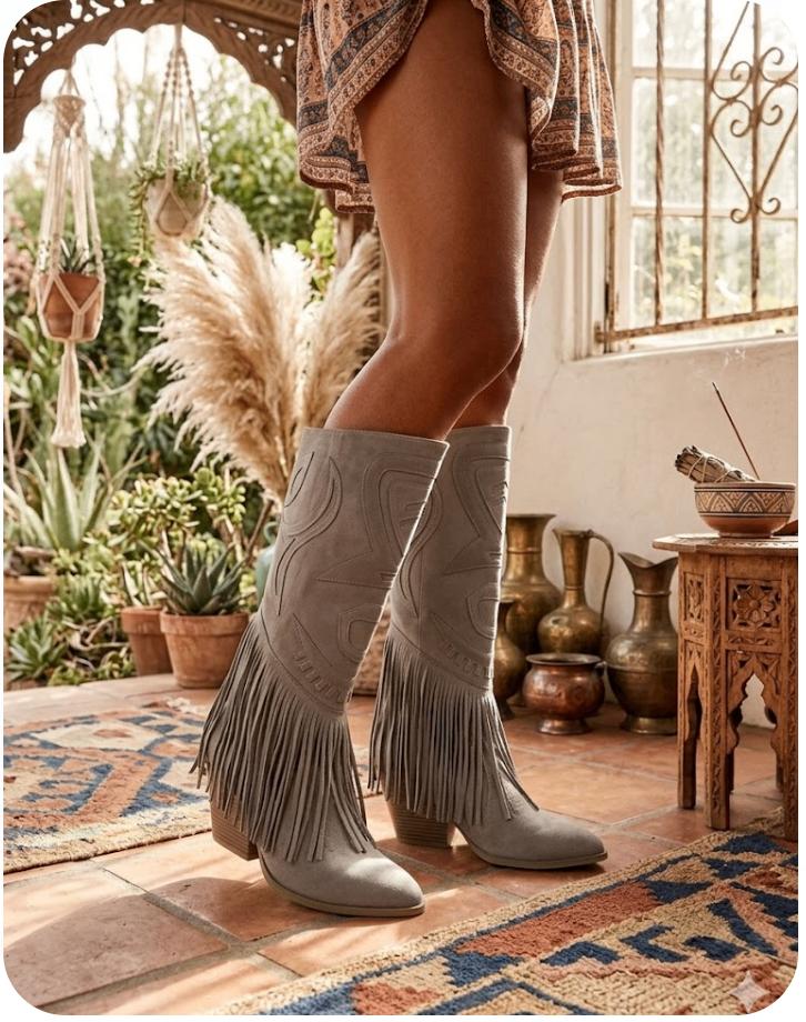 Fringle Tribal Beige boots Maat 38, Kleding | Dames, Schoenen, Nieuw, Hoge laarzen, Beige, Ophalen of Verzenden